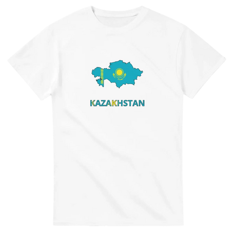 T-shirt drapeau kazakhstan en carte - pixelforma