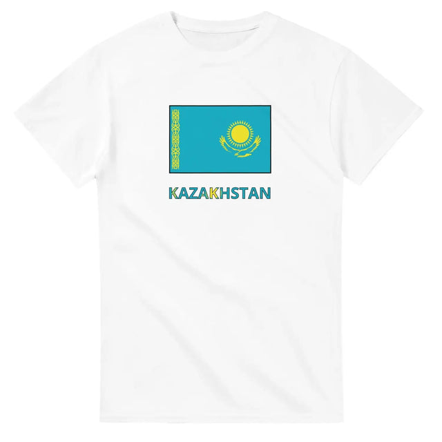 T-shirt drapeau kazakhstan en texte - pixelforma