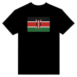 T-shirt drapeau kenya brodé en coton épais mélangé