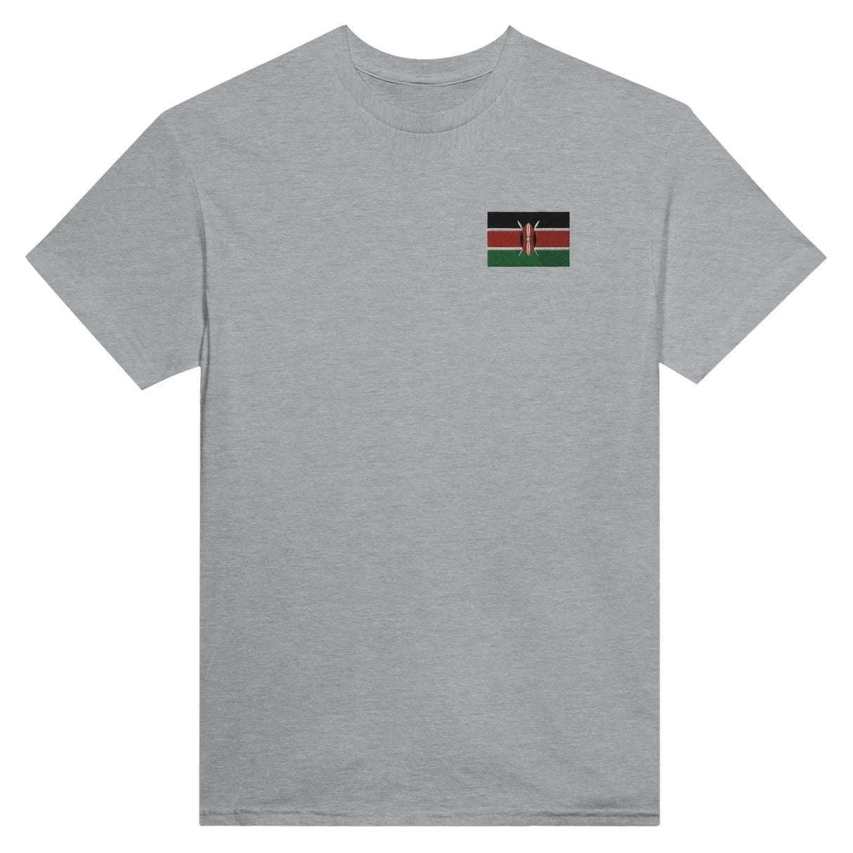 T-shirt drapeau kenya coton mélangé broderie couleur