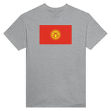 T-shirt drapeau kirghizistan brodé coton épais mélangé