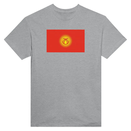 T-shirt drapeau kirghizistan brodé coton épais mélangé