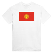 T-shirt drapeau kirghizistan imprimé coton épais mélangé