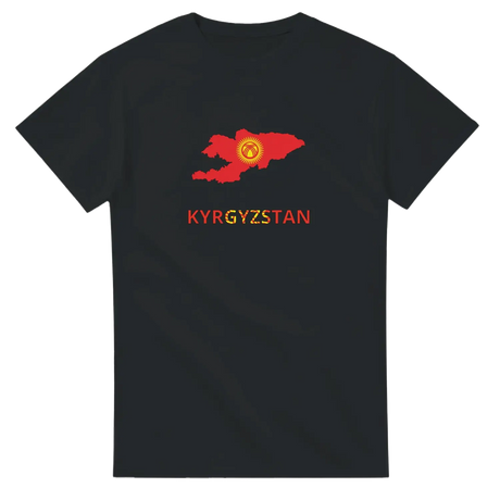 T-shirt drapeau kirghizistan carte - pixelforma