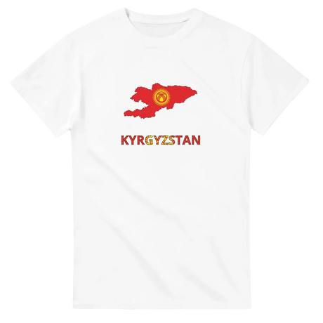 T-shirt drapeau kirghizistan carte - pixelforma