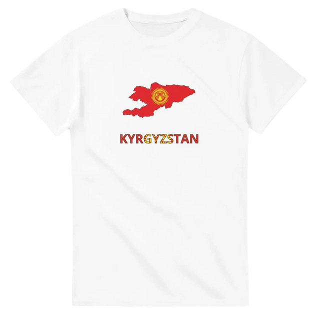 T-shirt drapeau kirghizistan carte - pixelforma