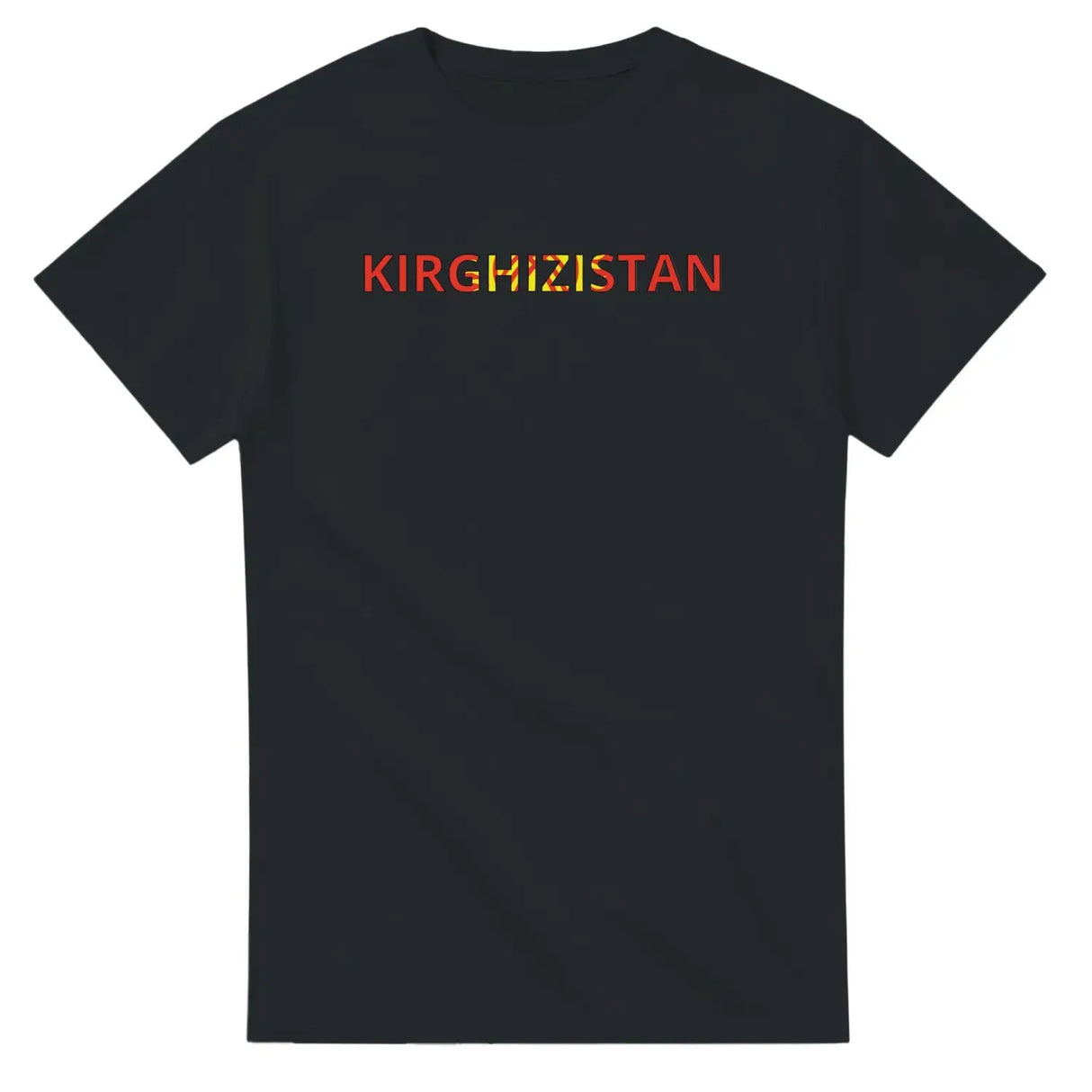 T-shirt drapeau kirghizistan en écriture - pixelforma