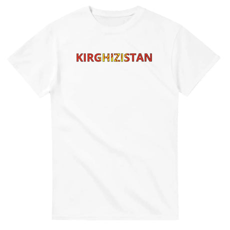 T-shirt drapeau kirghizistan en écriture - pixelforma