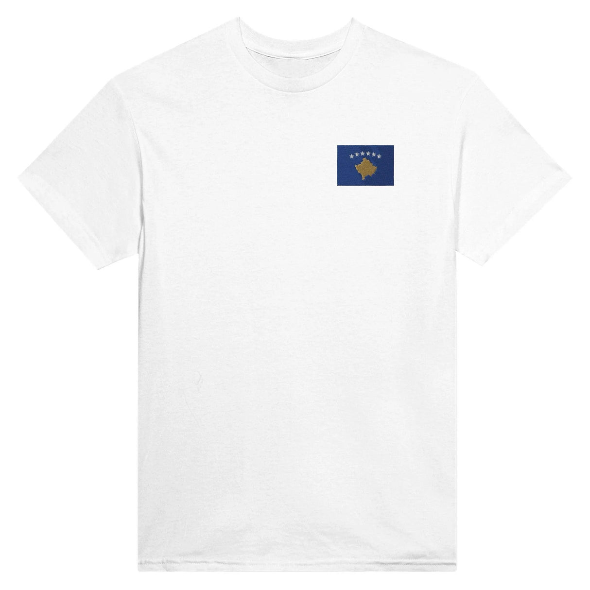 T-shirt drapeau kosovo broderie couleur coton mélangé
