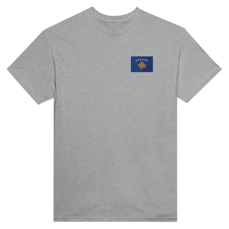 T-shirt drapeau kosovo broderie couleur coton mélangé