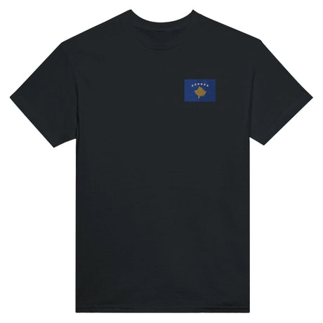 T-shirt drapeau kosovo broderie couleur coton mélangé