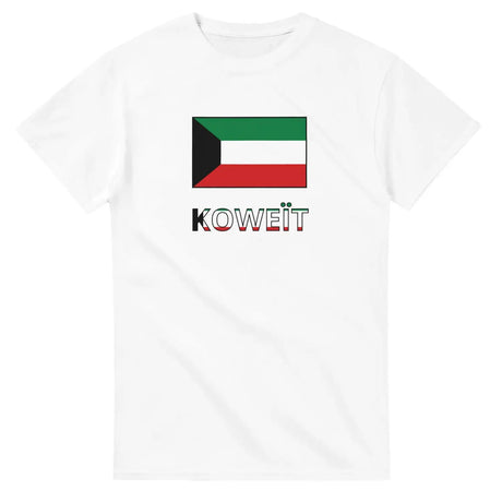 T-shirt drapeau koweït en texte - pixelforma