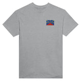 T-shirt drapeau la réunion broderie couleur coton mélangé