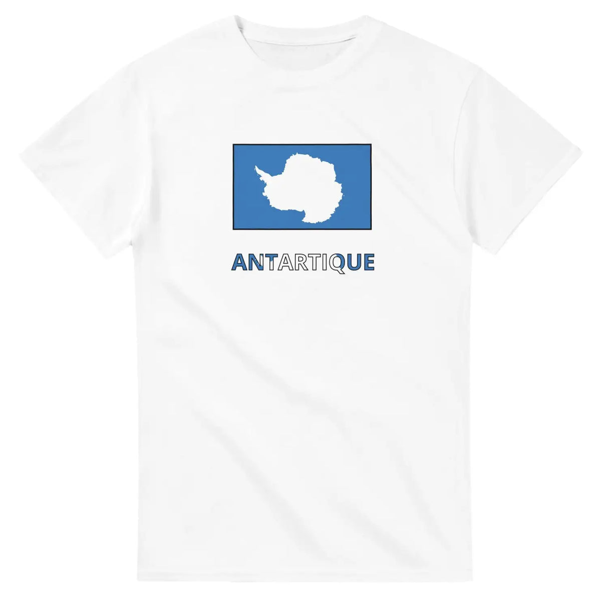 T-shirt drapeau l’antarctique en texte - pixelforma