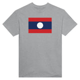 T-shirt drapeau laos brodé en coton mélangé