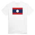 T-shirt drapeau laos brodé en coton mélangé