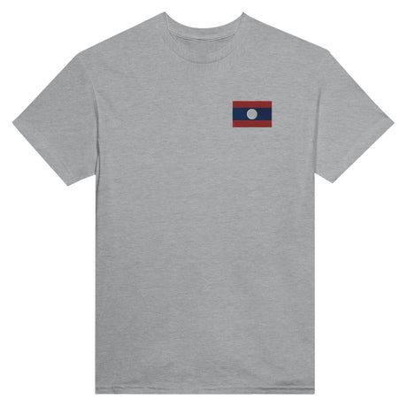 T-shirt drapeau laos broderie couleur coton mélangé