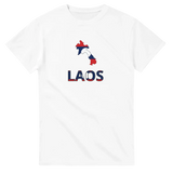 T-shirt drapeau laos en carte - pixelforma