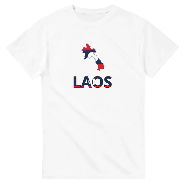 T-shirt drapeau laos en carte - pixelforma