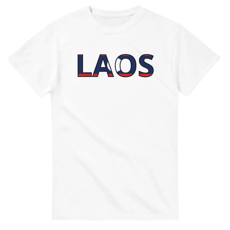 T-shirt drapeau laos en écriture - pixelforma