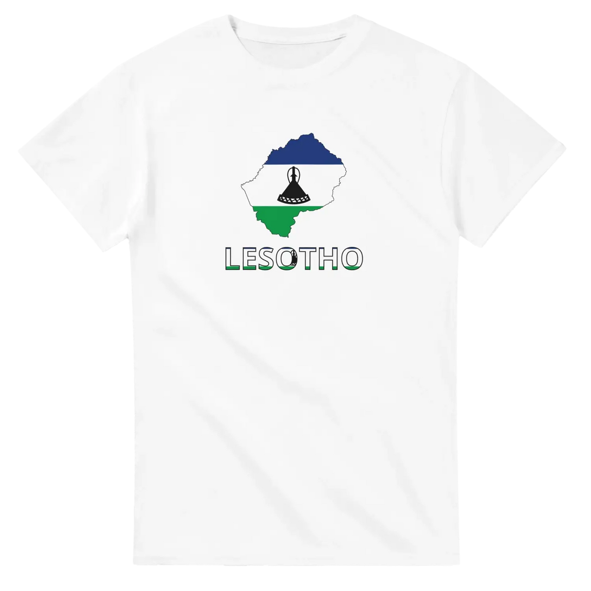 T-shirt drapeau lesotho en carte - pixelforma