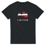 T-shirt drapeau lettonie carte - pixelforma