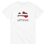 T-shirt drapeau lettonie en carte - pixelforma