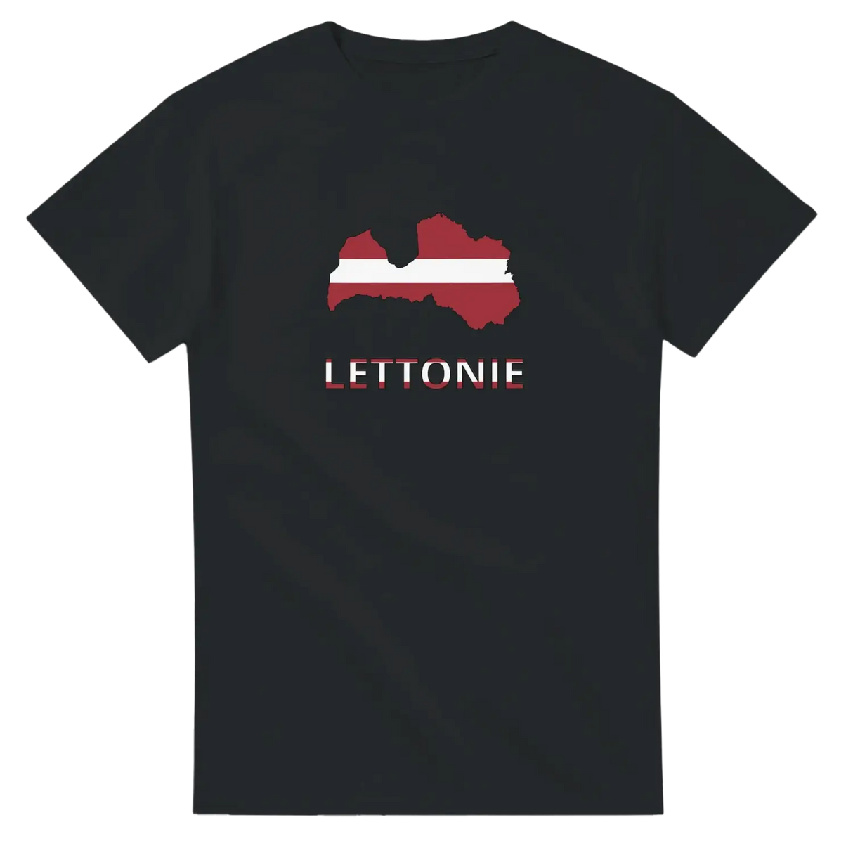 T-shirt drapeau lettonie en carte - pixelforma