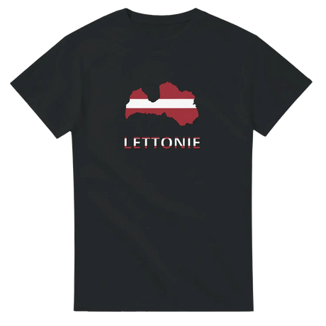 T-shirt drapeau lettonie en carte - pixelforma