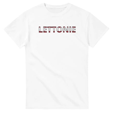 T-shirt drapeau lettonie en écriture - pixelforma