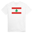 T-shirt drapeau liban coton mélangé brodé manches longues