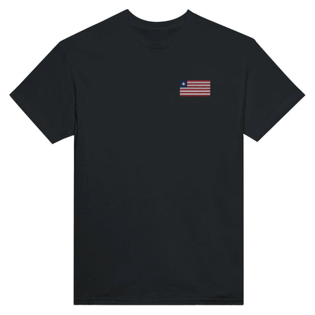 T-shirt drapeau liberia broderie couleur coton épais