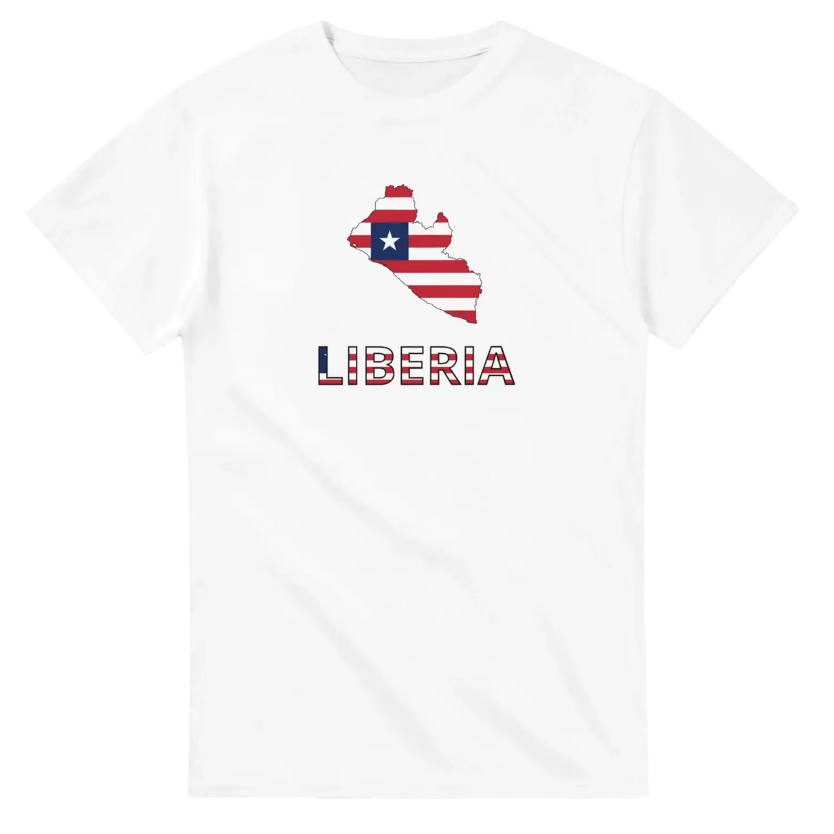 T-shirt drapeau liberia en carte - pixelforma