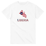 T-shirt drapeau liberia en carte - pixelforma