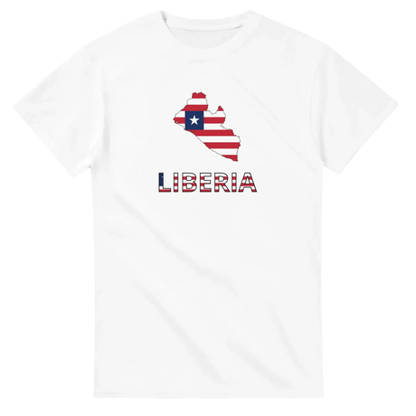 T-shirt drapeau liberia en carte - pixelforma