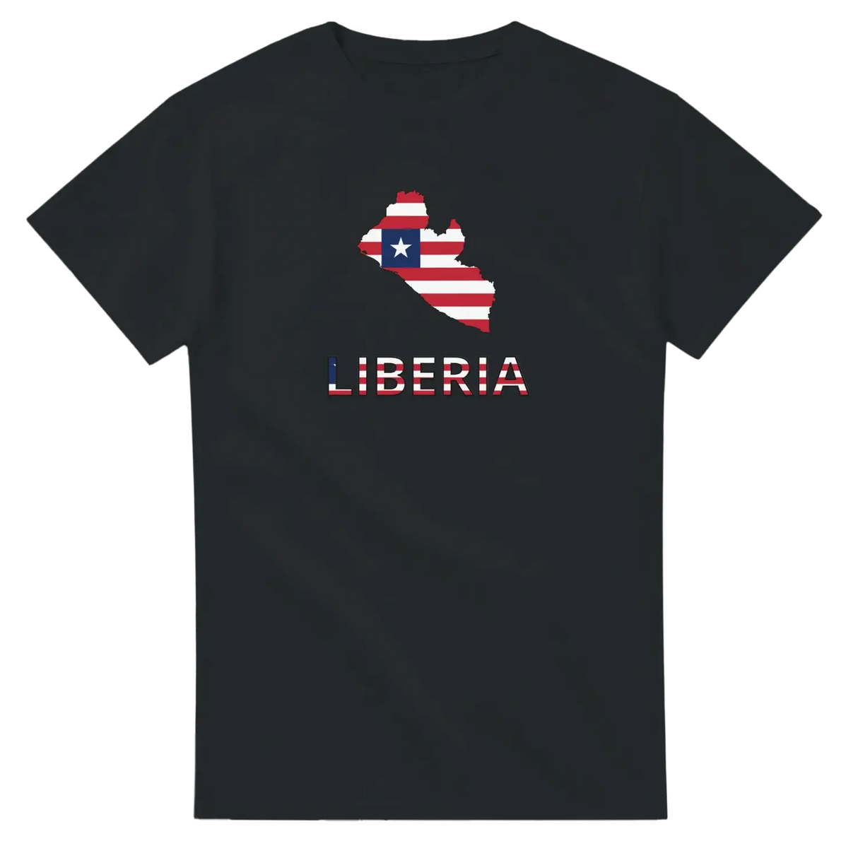 T-shirt drapeau liberia en carte - pixelforma