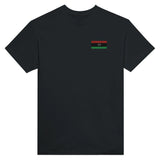 T-shirt drapeau libye broderie couleur en coton mélangé
