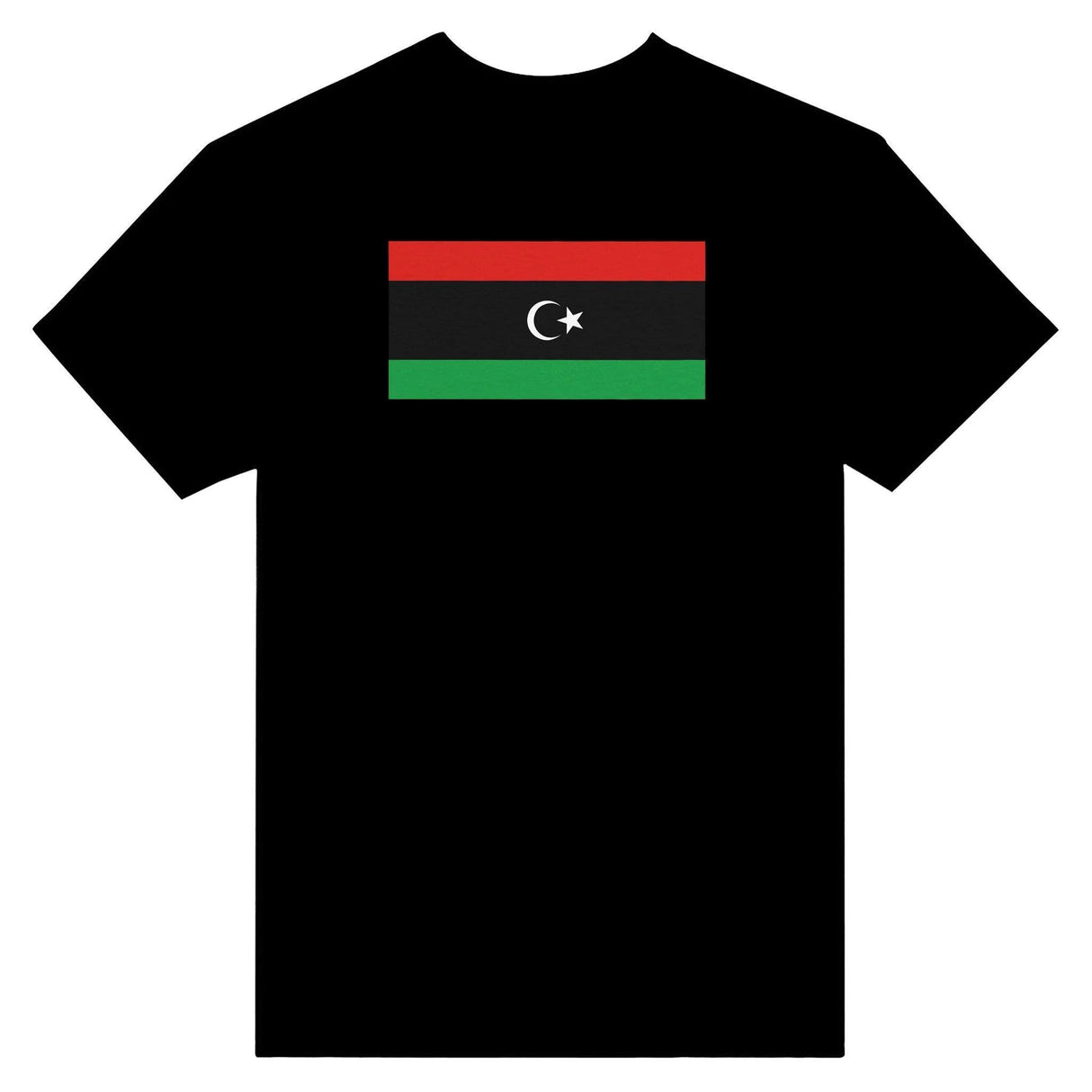 T-shirt drapeau libye coton mélangé brodé élégant