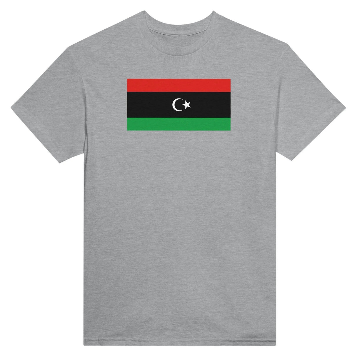 T-shirt drapeau libye coton mélangé brodé élégant