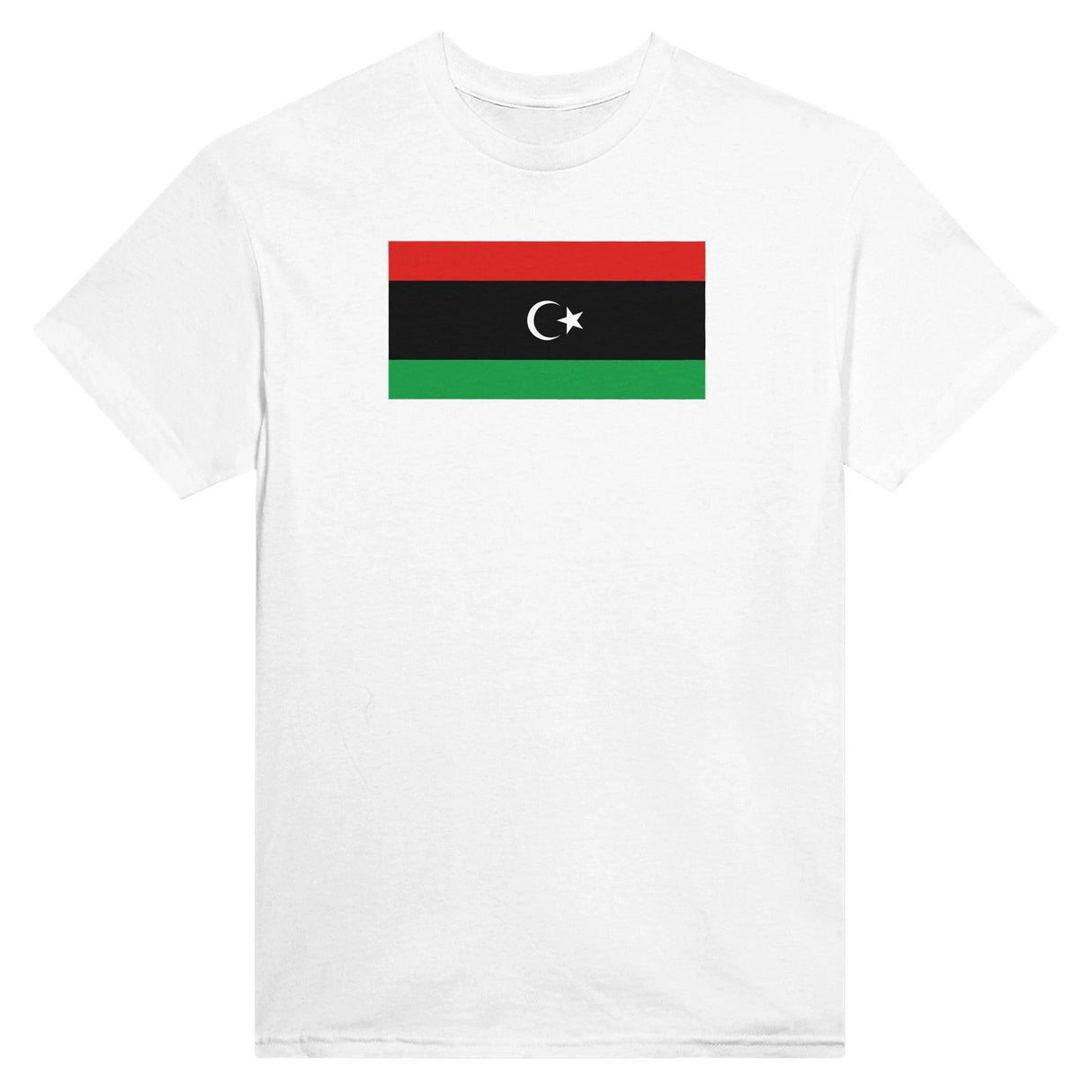 T-shirt drapeau libye coton mélangé brodé élégant