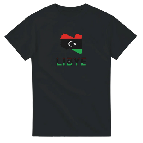 T-shirt drapeau libye en carte - pixelforma