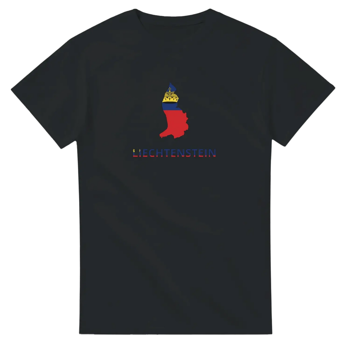 T-shirt drapeau liechtenstein en carte - pixelforma