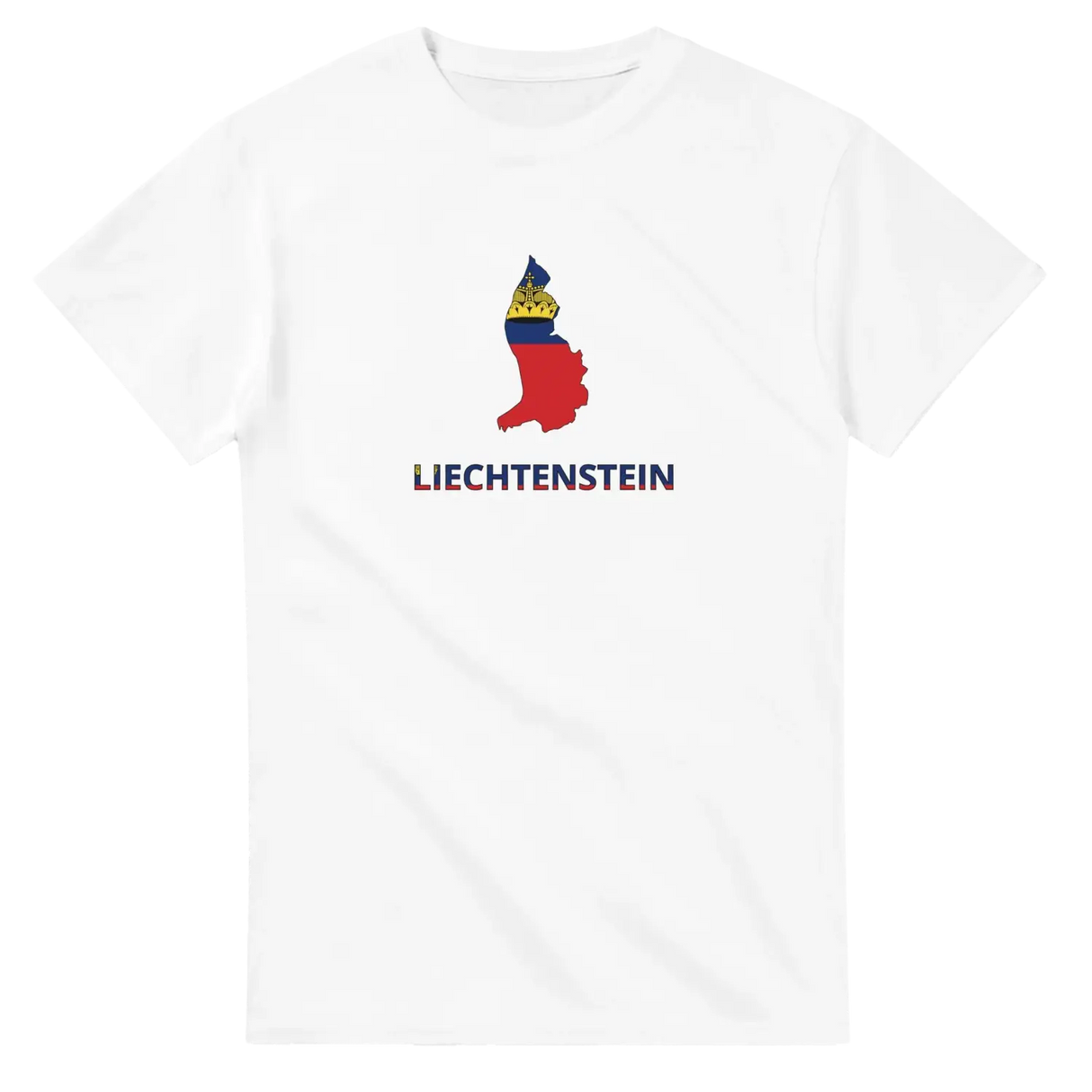 T-shirt drapeau liechtenstein en carte - pixelforma