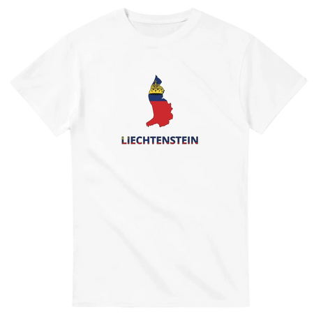 T-shirt drapeau liechtenstein en carte - pixelforma