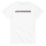 T-shirt drapeau liechtenstein en écriture - pixelforma