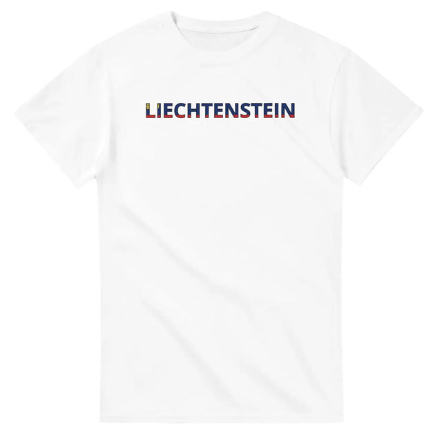 T-shirt drapeau liechtenstein en écriture - pixelforma