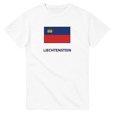 T-shirt drapeau liechtenstein en texte - pixelforma