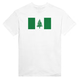 T-shirt drapeau l’île norfolk coton mélangé brodé