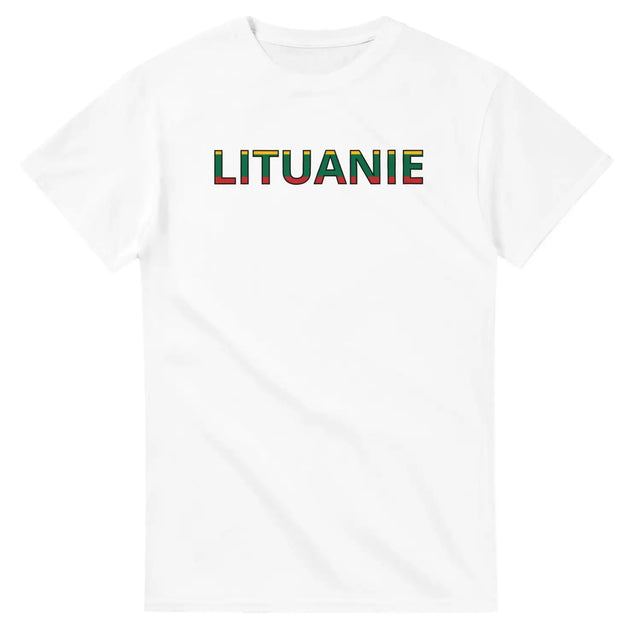 T-shirt drapeau lituanie en écriture - pixelforma