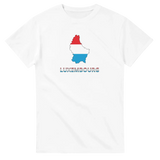 T-shirt drapeau luxembourg en carte - pixelforma